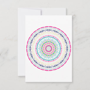 färglös mandala tack kort