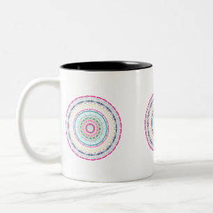 färglös mandala Två-Tonad mugg