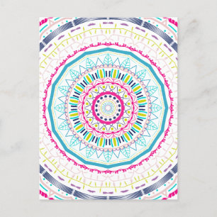 färglös mandala vykort