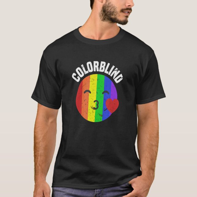 Färglös medvetenhet Regnbåge Färg Visionsbrist T Shirt (Framsida)