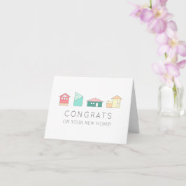 Färglös minimalistisk Gratulerar på ditt nya hem Kort