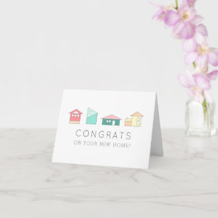 Färglös minimalistisk Gratulerar på ditt nya hem Kort