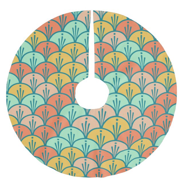  färglös modern Trendig Geometric Fish Julgransmatta Borstad Polyester (Framsidan)