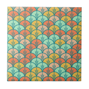 färglös modern Trendig Geometric Fish Kakelplatta
