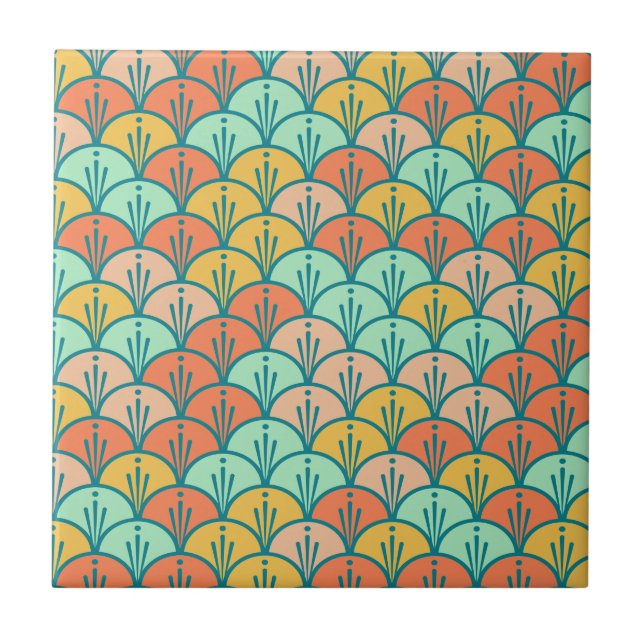  färglös modern Trendig Geometric Fish Kakelplatta (Framsidan)