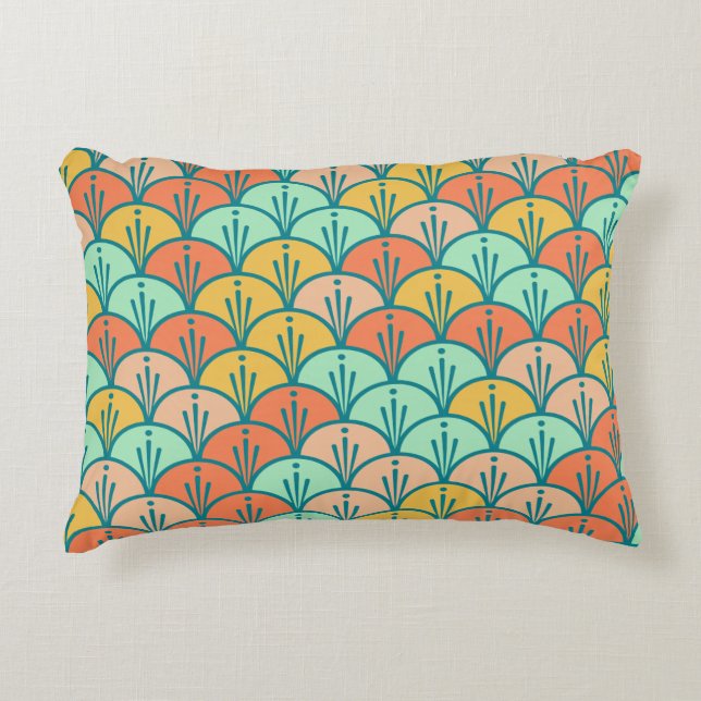  färglös modern Trendig Geometric Fish Prydnadskudde (Framsidan)