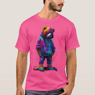 Färglös Nalle Manar Kvinnor Kids Hip hop T Shirt