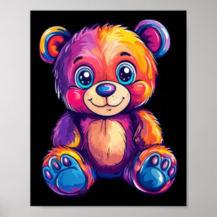 Färglös Nalle med stort Ögon Poster
