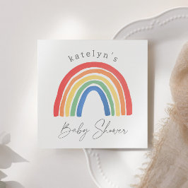 Färglös Neutral Boho Rainbow Shower för könsmognad Pappersservett