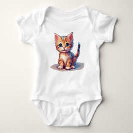 Färglös Orange Kitten Baby Kattunge T Shirt