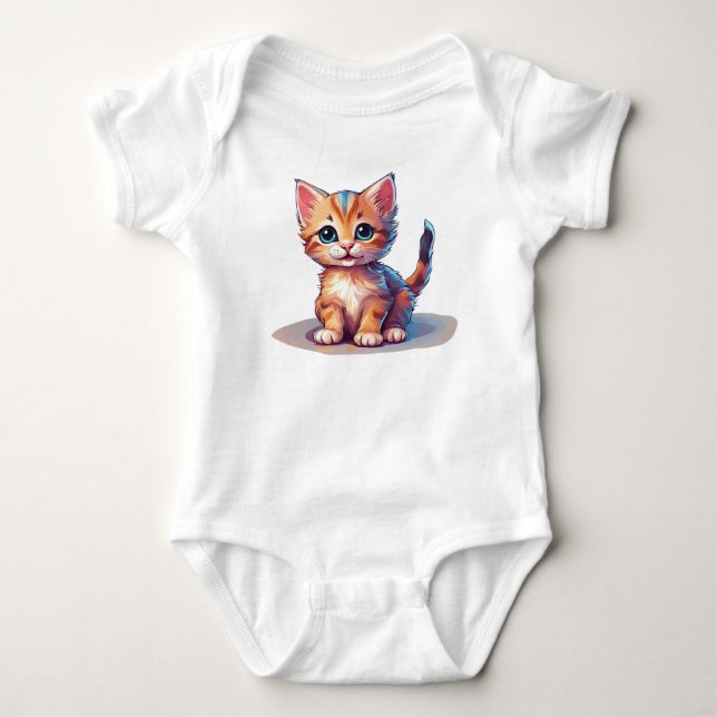 Färglös Orange Kitten Baby Kattunge T Shirt (Framsida)