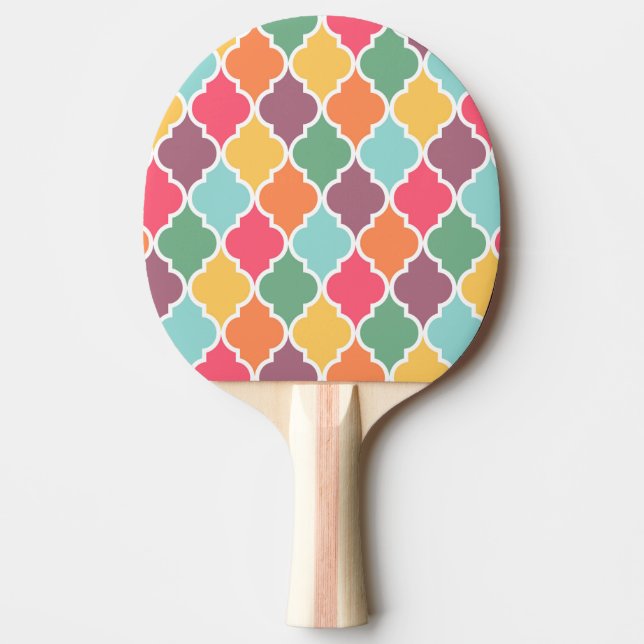 Färglös orientalisk katrefoil mönster pingisracket (Framsidan)