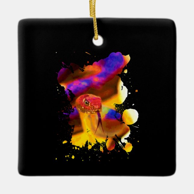 Färglös orm julgransprydnad keramik (Framsida)