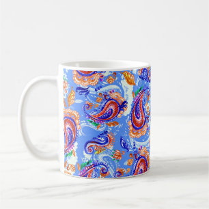 Färglös paisley, sömlös mönster kaffemugg