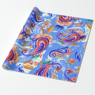 Färglös paisley, sömlös mönster presentpapper