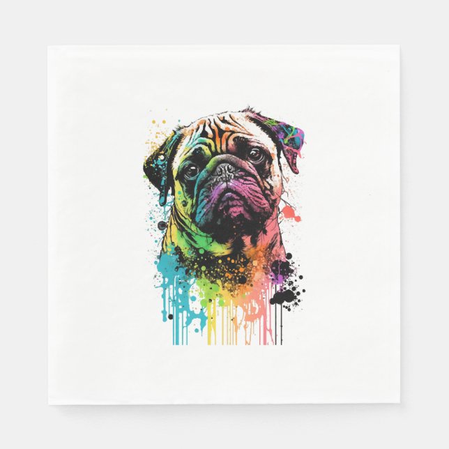 Färglös papp Art Pappa Mamma Hund älskare Pappersservett (Framsidan)