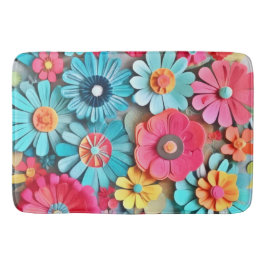 Färglös Papper Blommigt Art Badrumsmatta