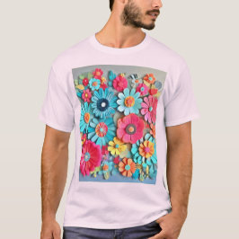 Färglös Papper Blommigt Art T Shirt