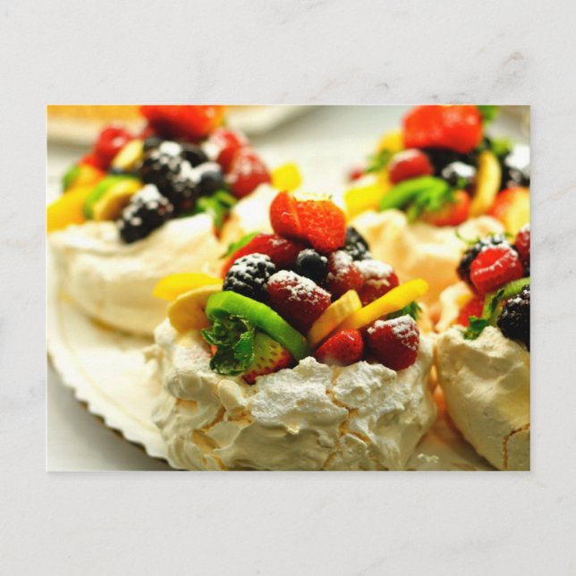 Färglös passion Fruit Pavlova Vykort (Framsida)