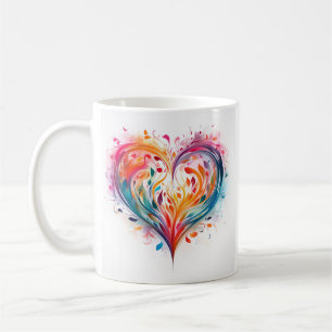 Färglös pastellAbstrakt Hjärtdesign Kaffemugg