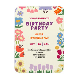 Färglös pastellBlommigt blomma fem dagars flicka Magnet