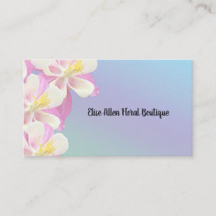Färglös Pastellfärgad Blommigt - design Visitkort
