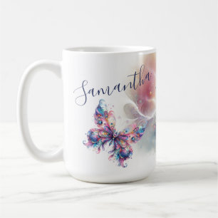 Färglös Personlig av fjäril-kaffe Mugg