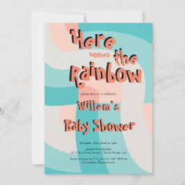 Färglös regnbåge Färg Wave Abstrakt Baby Shower Inbjudningar