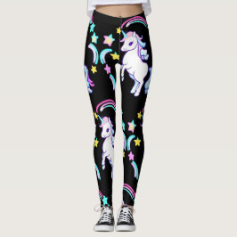 Färglös regnbågsballong från Unicorn mönster för h Leggings