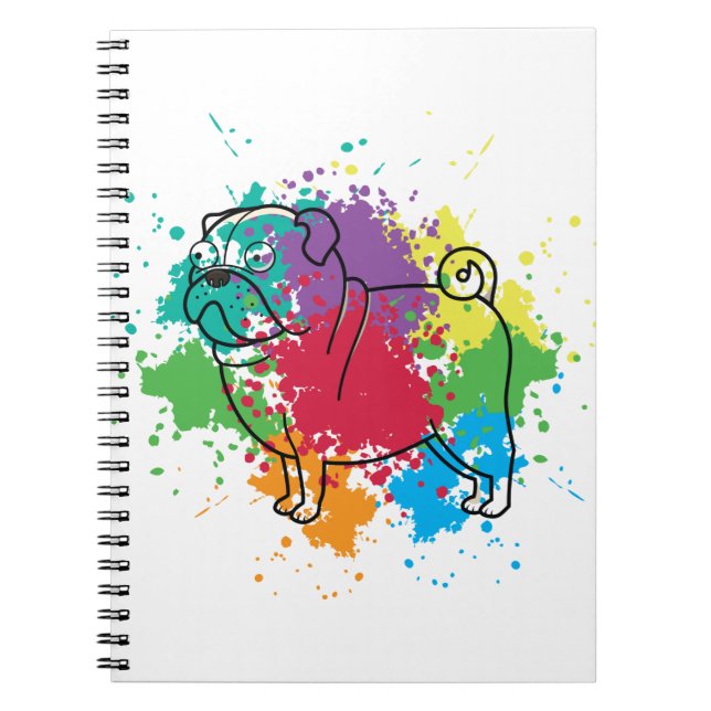 Färglös regnbågsmussel Hund Anteckningsbok (Framsidan)