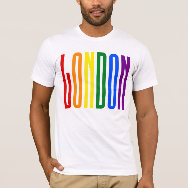 Färglös regnbågstext LGBTQ London Gay pride LGBT T Shirt (Framsida)