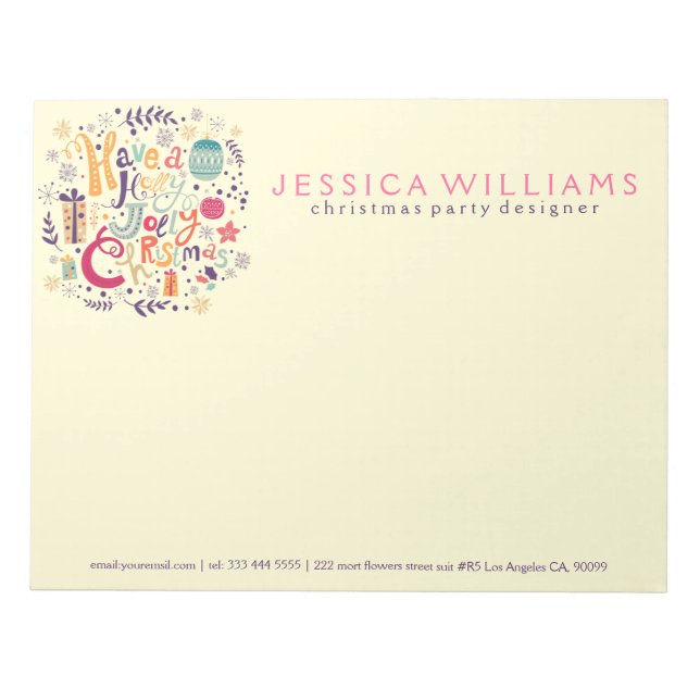 Färglös Retro-julandeutandningstext Anteckningsblock (Framsida)