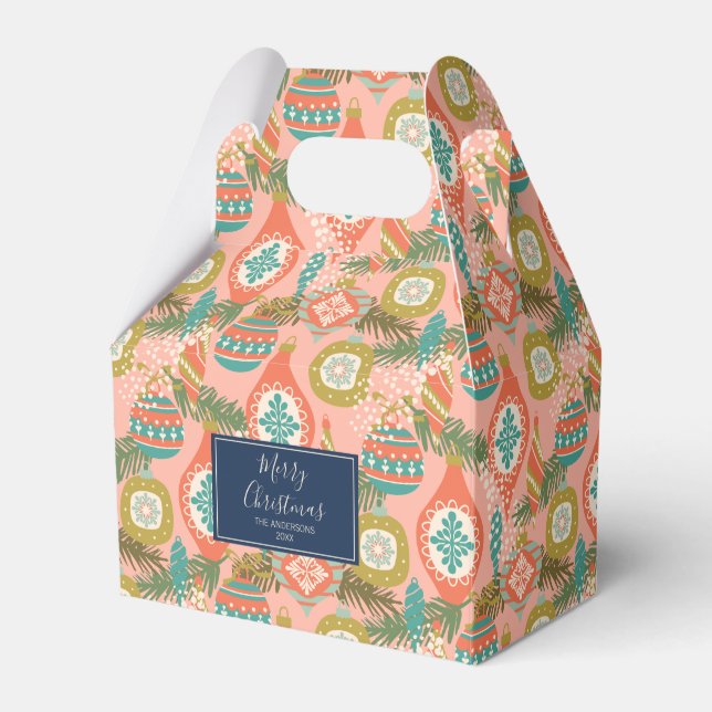 Färglös Retro-julets Helgdag Ornament Presentaskar (Framsidan Sidan)