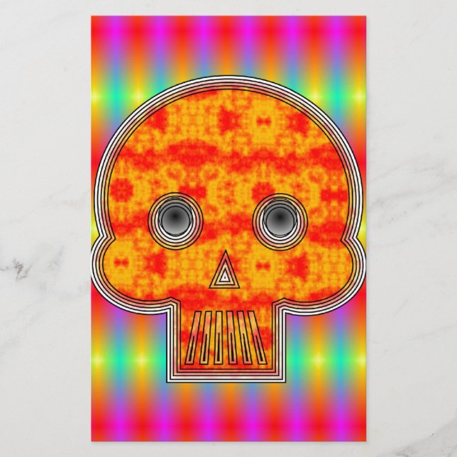 Färglös robot Skull på regnbåge (Framsida)