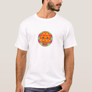 Färglös robot Skull på regnbåge Tee Shirt
