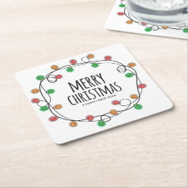 Färglös Roligt Festive Ljus God jul Party Underlägg Papper Kvadrat