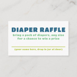 Färglös Roligt Kön Neutral Baby Diaper Raffle Buss Visitkort