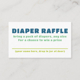 Färglös Roligt Kön Neutral Baby Diaper Raffle Buss Visitkort