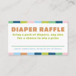 Färglös Roligt Kön Neutral Baby Diaper Raffle Visitkort