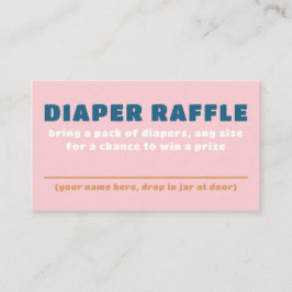 Färglös Roligt Kön Neutral Baby Diaper Raffle Visitkort