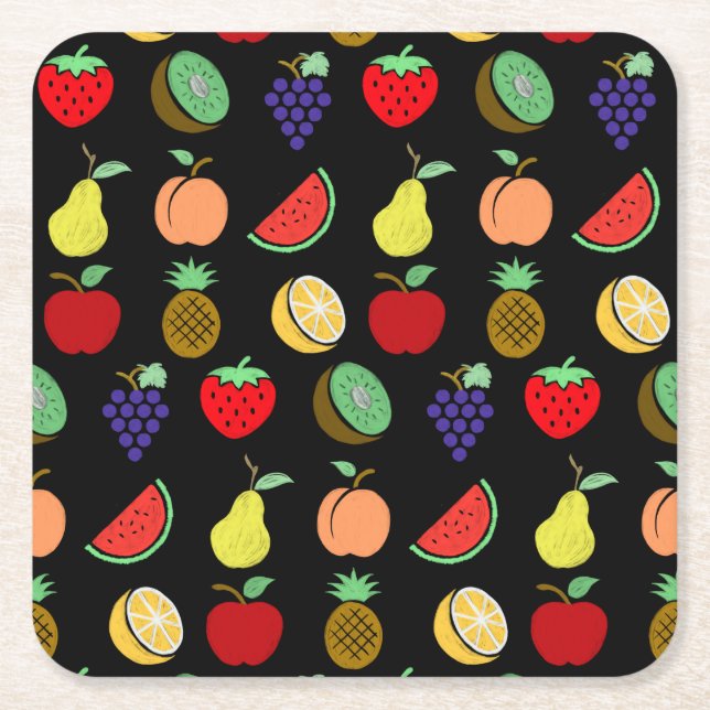 Färglös roligt-krita med kvadratisk pappra kusten underlägg papper kvadrat (Framsidan)