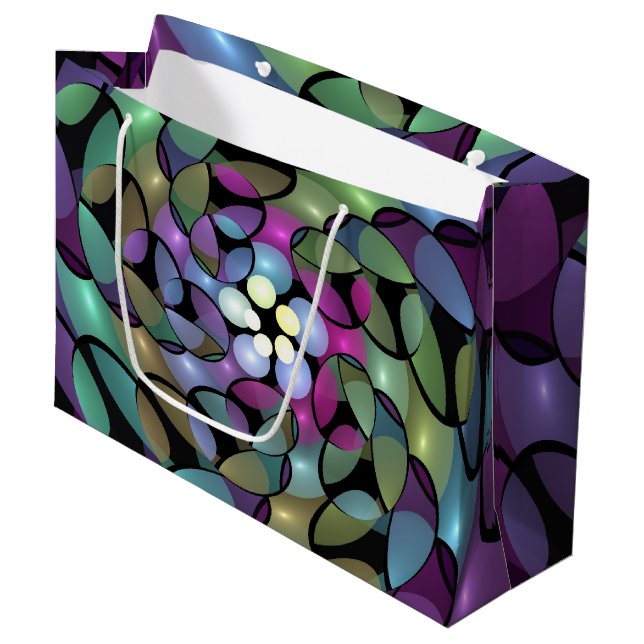 Färglös Rörelser Abstrakt Trippy Fractal Art (Framsidan Vinklad)