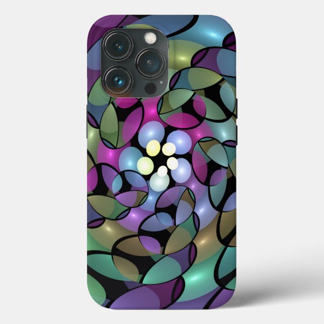 Färglös Rörelser Abstrakt Trippy Fractal Art (Baksida )