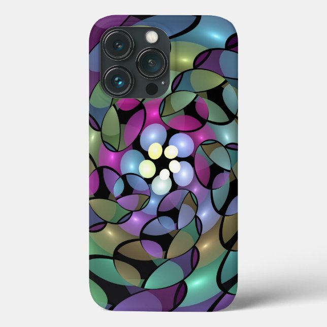 Färglös Rörelser Abstrakt Trippy Fractal Art (Baksida)