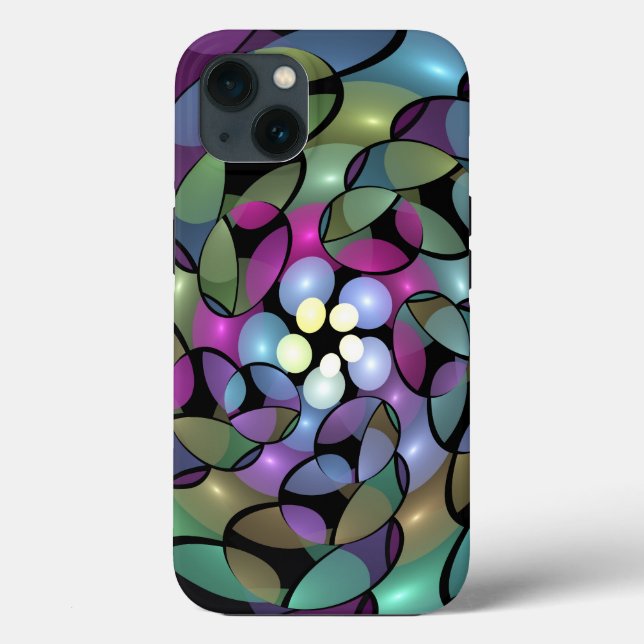 Färglös Rörelser Abstrakt Trippy Fractal Art (Baksida)