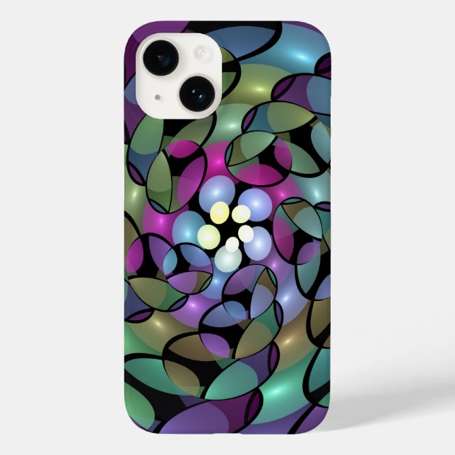 Färglös Rörelser Abstrakt Trippy Fractal Art (Baksida)