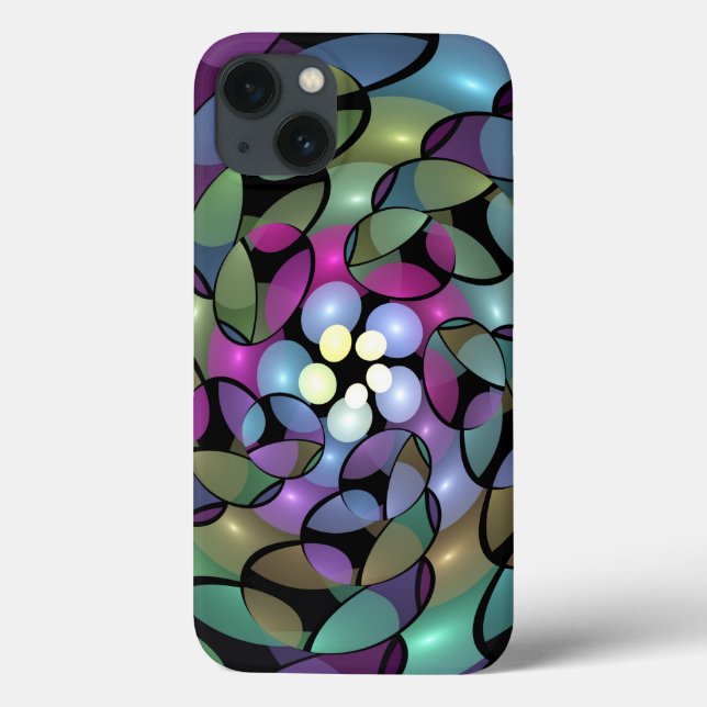 Färglös Rörelser Abstrakt Trippy Fractal Art (Baksida)