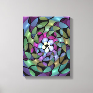 Färglös Rörelser Abstrakt Trippy Fractal Art Canvastryck