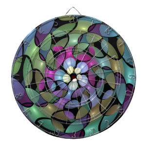 Färglös Rörelser Abstrakt Trippy Fractal Art Darttavla