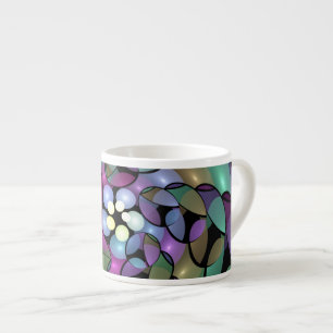 Färglös Rörelser Abstrakt Trippy Fractal Art Espressomugg
